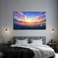 Vibrant Sunset and Flower Field Wall Art Canvas Office Home Room Framed 120x60cm