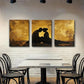 3pcs Golden Silhouette Love Romantic Perfect Wall Art Set Canvas Framed 40x60cm - High Quality Print 100% Australian Made Wall Canvas Ready to Hang
