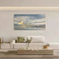 Farmhouse Sunset Beach Seascape Wall Art Canvas Office Home Room Framed 80x45cm