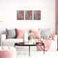 3pcs Featuring Pink And Grey Floral Prints Metal Print Ready to Hang Art
