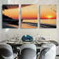 3pcs Beach Scene Sunset Flying Birds Metal Print Ready to Hang Art