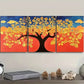 3pcs Vibrant Yellow Floral & Tree Metal Print Ready to Hang Art