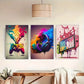 3pcs Colorful Gaming & Music Themed Prints Metal Print Ready to Hang Art