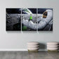 3pcs Astronaut Beer on Moon Metal Print Ready to Hang Art