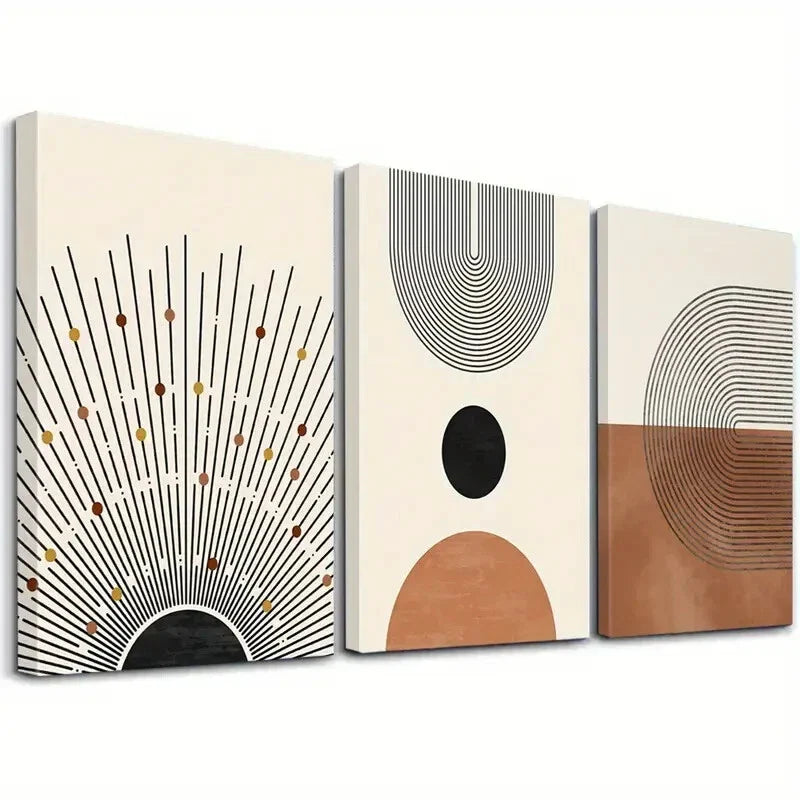 3pcs  Contemporary Shining Sun & Landscape Wall Art Set Canvas Framed 40x60cm - High Quality Print 100% Australian Made Wall Canvas Ready to Hang