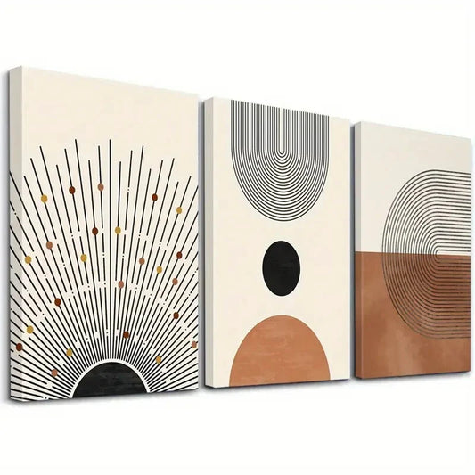 3pcs  Contemporary Shining Sun & Landscape Wall Art Set Canvas Framed 40x60cm - High Quality Print 100% Australian Made Wall Canvas Ready to Hang