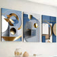 3pcs Modern Abstract with Geometric Print  Wall Art Set Canvas Framed 40x60cm - High Quality Print 100% Australian Made Wall Canvas Ready to Hang
