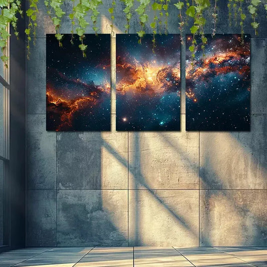 3pcs Space Nebula Starry Sky Canvas Framed 40x60cm - High Quality Print 100% Australian Made Wall Canvas Ready to Hang