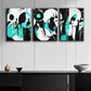 3pcs Modern Abstract Black Teal Modern Perfect Wall Art Set Canvas Framed 40x60cm - High Quality Print 100% Australian Made Wall Canvas Ready to Hang