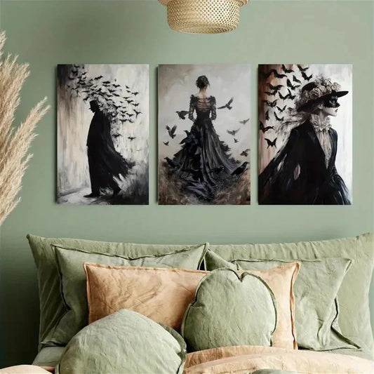 3pcs Dark Academy Aesthetic Metal Print Ready to Hang Art