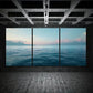 3pcs Sea View Blue Sky White Clouds Metal Print Ready to Hang Art