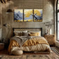 3pcs  Rustic Mountain Landscape Triptych  Wall Art Set Canvas Framed 40x60cm - High Quality Print 100% Australian Made Wall Canvas Ready to Hang