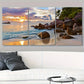 3pcs Tropical Island Beach Sunset Modern Metal Print Ready to Hang Art