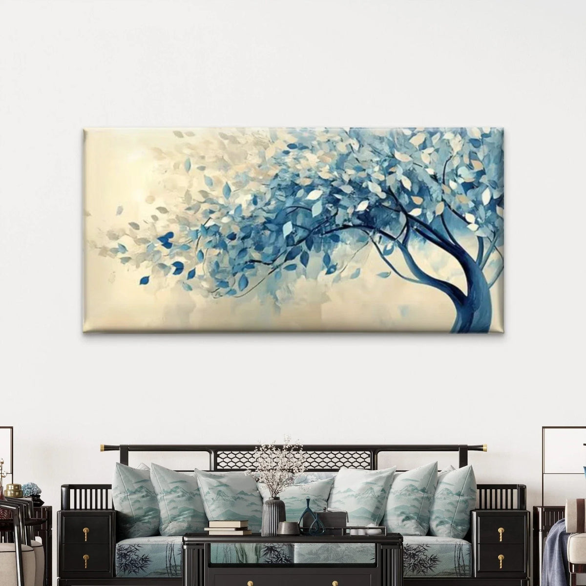 Tropical Beach Sunset with Palm Wall Art Canvas Office Home Room Framed 80x45cm