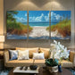 3pcs Tranquil Beach Ocean Shore Scene Metal Print Ready to Hang Art
