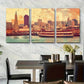 3pcs Vibrant Scenic Waterfront & Skyline View Metal Print Ready to Hang Art