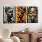 3pcs Fashion Portraits Vibrant & Abstract Black Wall Art Set Canvas Framed 40x60cm - High Quality Print 100% Australian Made Wall Canvas Ready to Hang