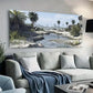 Serene Beach & Palm Trees wall canvas office home room framed 120x60cm