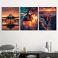3pcs military aircraft including fighter jets   Metal Print Ready to Hang Art