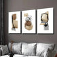 3pcs Abstract Brown Grey Black Painting Wall Art Set Canvas Framed 40x60cm - High Quality Print 100% Australian Made Wall Canvas Ready to Hang