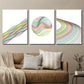 3pcs Simple Colorful Ripple Abstract Line Metal Print Ready to Hang Art