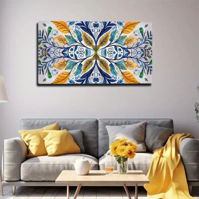Flower Graphics Wall Art Canvas Office Home Room Framed 120x60cm