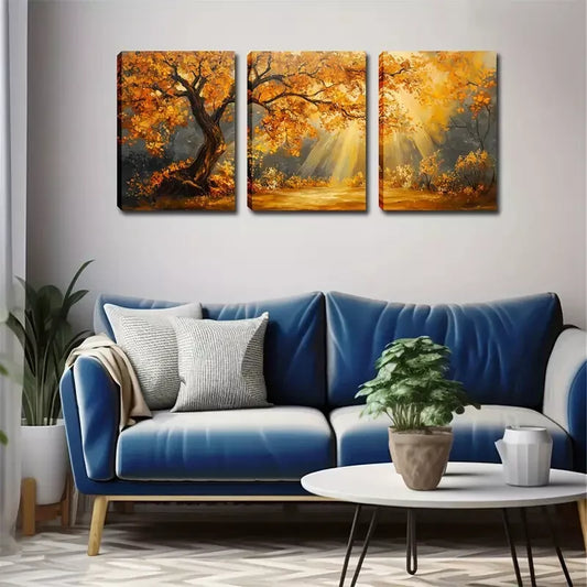 3pcs  A Large Maple Tree Wall Art Set Canvas Framed 40x60cm - High Quality Print 100% Australian Made Wall Canvas Ready to Hang