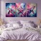 3pcs Whale Turtle & Starfish Watercolor Marine Metal Print Ready to Hang Art