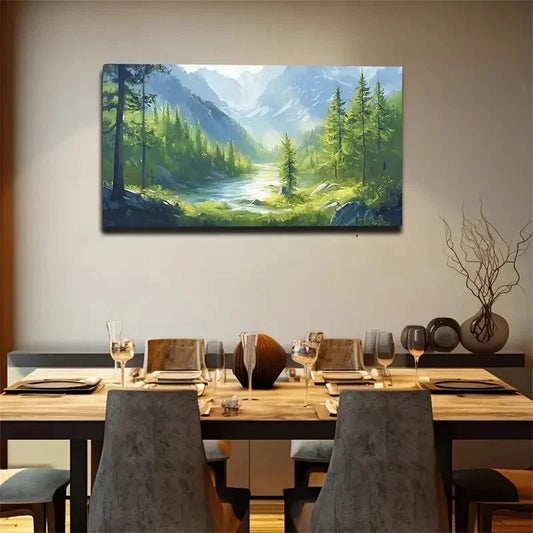 Green Grove Decoration Space Wall Art Canvas Office Home Room Framed 120x60cm