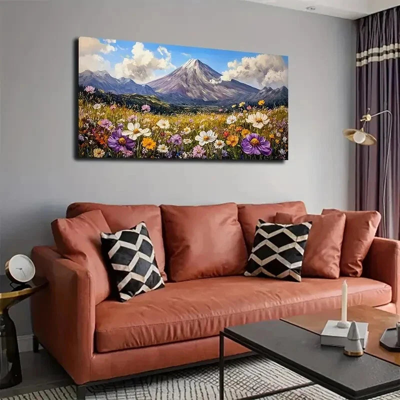 Colorful Wildflowers Mount Wall Art Canvas Office Home Room Framed 120x60cm