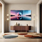 Nordic Classic Lake and Hill wall canvas office home room framed 120x60cm