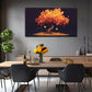 Vibrant Orange To Golden Leaf Wall Art Canvas Office Home Room Framed 120x60cm