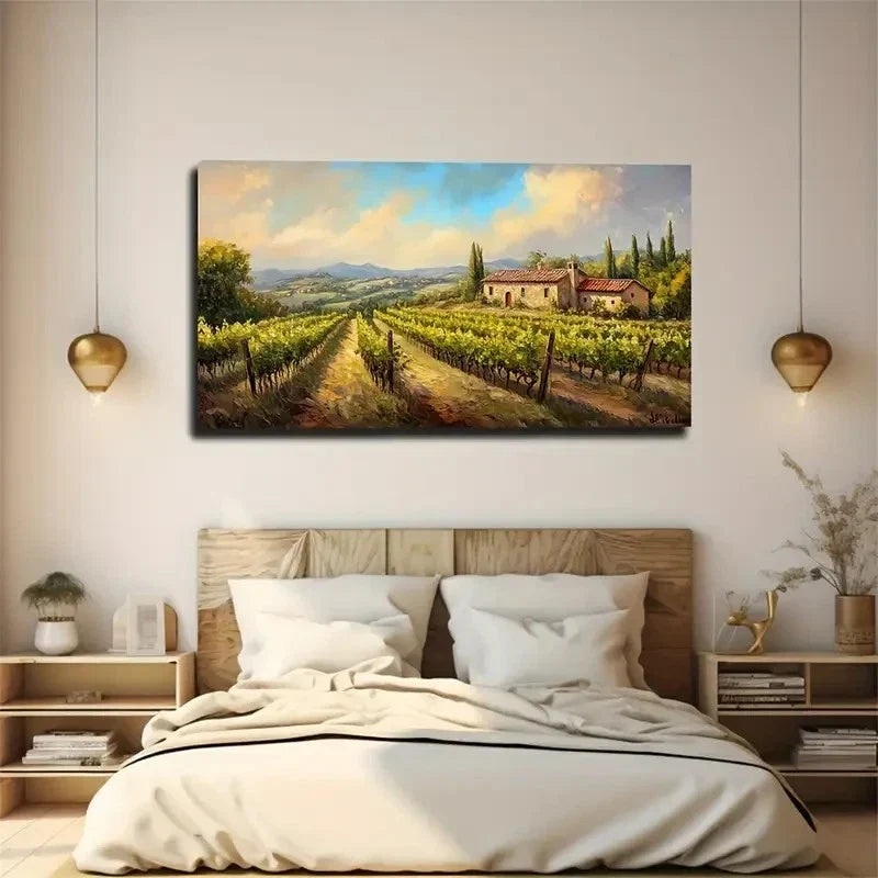 Plantation In The Countryside Wall Art Canvas Office Home Room Framed 120x60cm