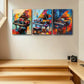 3pcs Vibrant Grand Piano Design Metal Print Ready to Hang Art