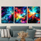3pcs Fantasy Style Universe Beautiful Metal Print Ready to Hang Art