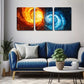 3pcs Exquisite Design, Yang and Yang, Galaxy Wall Art Set Canvas Framed 40x60cm - High Quality Print 100% Australian Made Wall Canvas Ready to Hang