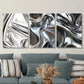 3pcs , Silver Glossy Liquid Metal Style Metal Print Ready to Hang Art