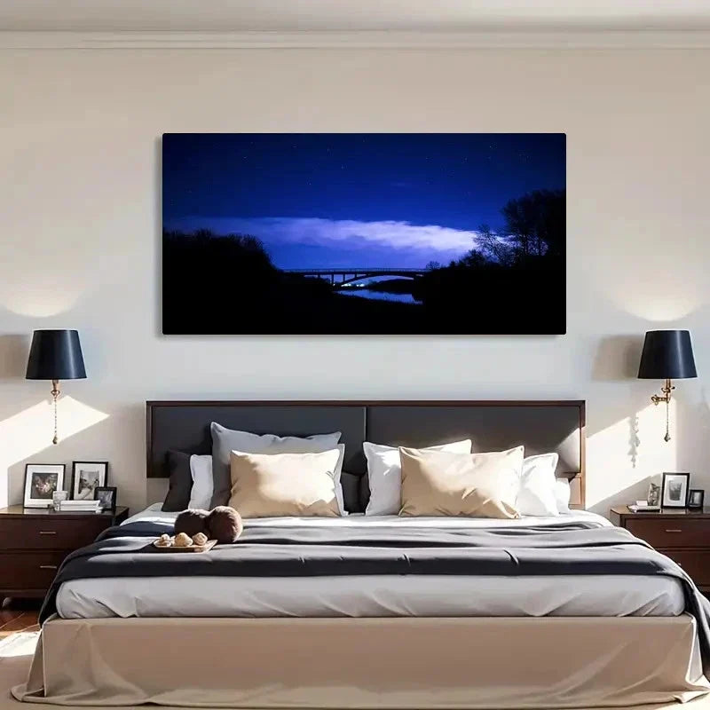 Sky Cloud Front Landscape Wall Art Canvas Office Home Room Framed 120x60cm
