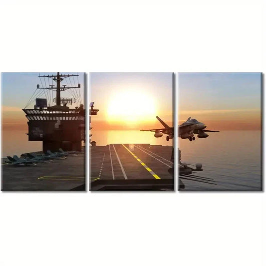 3pcs Aviation Military Aircraft Poster Metal Print Ready to Hang Art