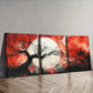 3pcs Abstract Tree with White Moon Light Perfect Wall Art Set Canvas Framed 40x60cm - High Quality Print 100% Australian Made Wall Canvas Ready to Hang