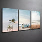 3pcs Bohemian Chic Summer Sea, Van and Beach  Wall Art Set Canvas Framed 40x60cm - High Quality Print 100% Australian Made Wall Canvas Ready to Hang