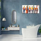 3pcs Architectural Wall Art with Helmeted Workers Metal Print Ready to Hang Art