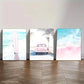 3pcs Seaside Scenery Seascape Seaside Villa Metal Print Ready to Hang Art