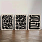 3pcs Minimalist Geometric Patterns Metal Print Ready to Hang Art