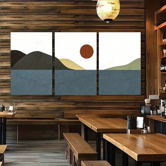 3pcs Minimalism Mountains Landscape Decor Art Metal Print Ready to Hang Art