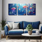 3pcs Jellyfish In The Underwater Wall Art Set Canvas Framed 40x60cm - High Quality Print 100% Australian Made Wall Canvas Ready to Hang