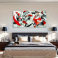 Modern Abstract Red Geometric Wall Art Canvas Office Home Room Framed 120x60cm