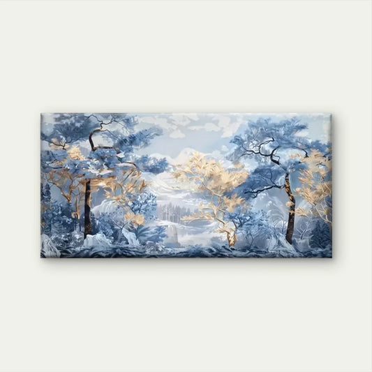 Forests With Trees And Rivers Wall Art Canvas Office Home Room Framed 80x45cm