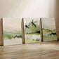 3pcs Green Mountain & Bamboo Forest Wall Art Set Canvas Framed 40x60cm - High Quality Print 100% Australian Made Wall Canvas Ready to Hang