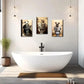 3pcs  Featuring a Panda, Dog, And Cat Sitting on a Toilet  Metal Print Ready to Hang Art